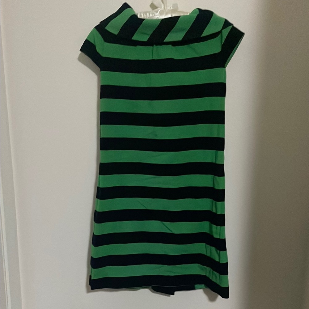 Kate spade boat neck Green and Black Striped Dress